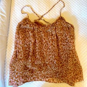 Joie cami light brown with pink and white pattern